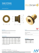 Brass Tank Outlet 4" with Left Handed Nut Thread