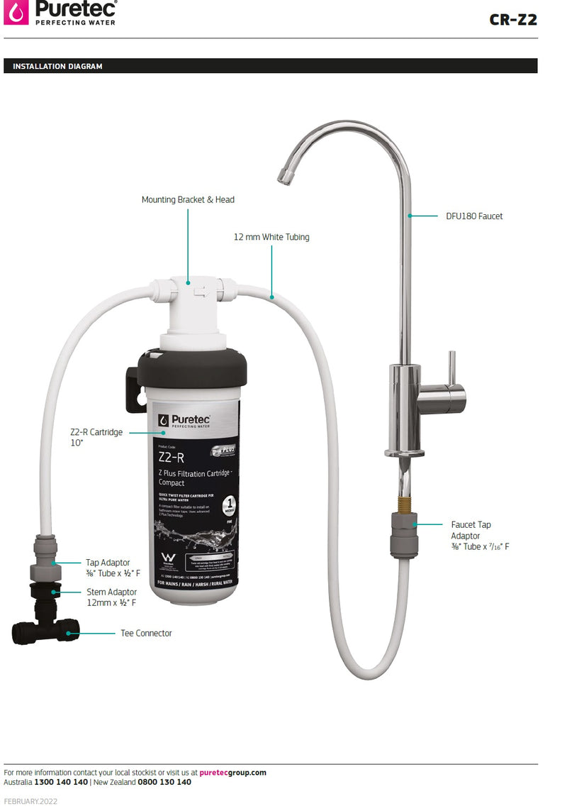 Puretec Caravan Under sink Filter Kit