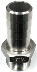 316 Stainless Steel 1/2" Tail x 3/8" Male Thread