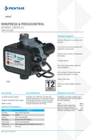 Onga Pressure Control 220kpa Prewired Plug and Play