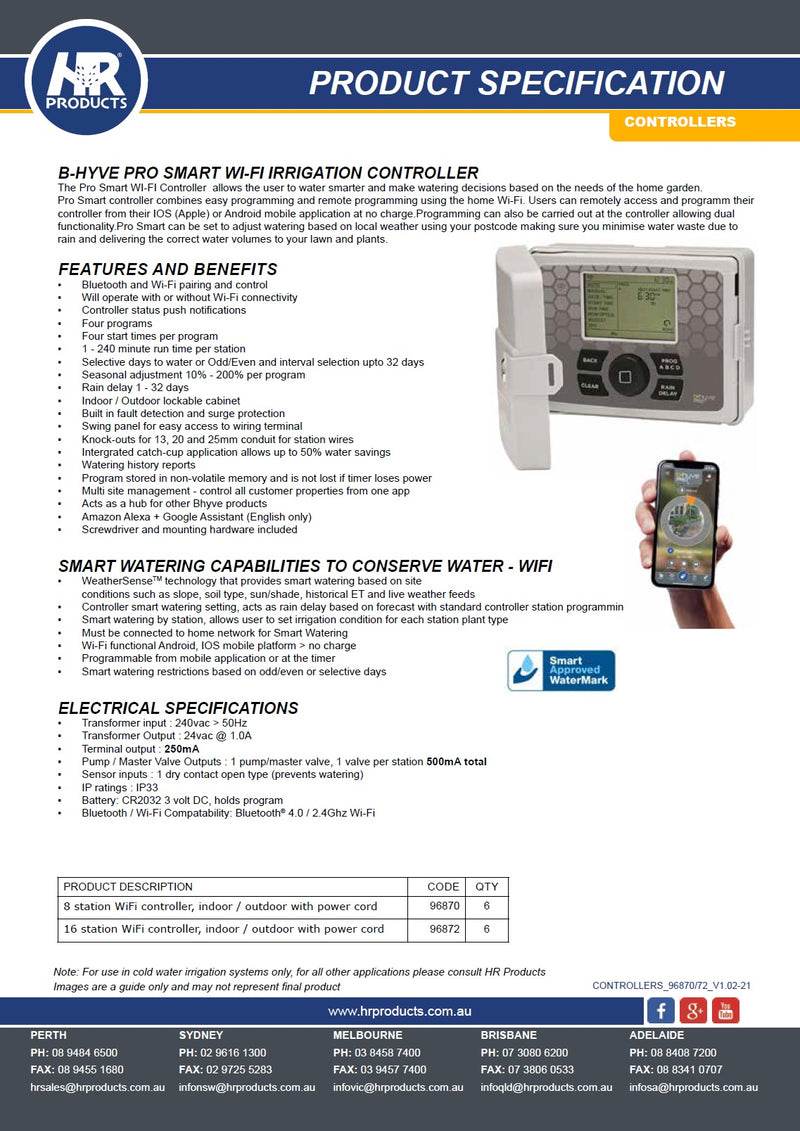Orbit B-Hyve Pro 8 Station Smart Wi-Fi Outdoor Controller