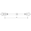 Stainless Braided Flex Hose 25mm x 450mm Female x Female