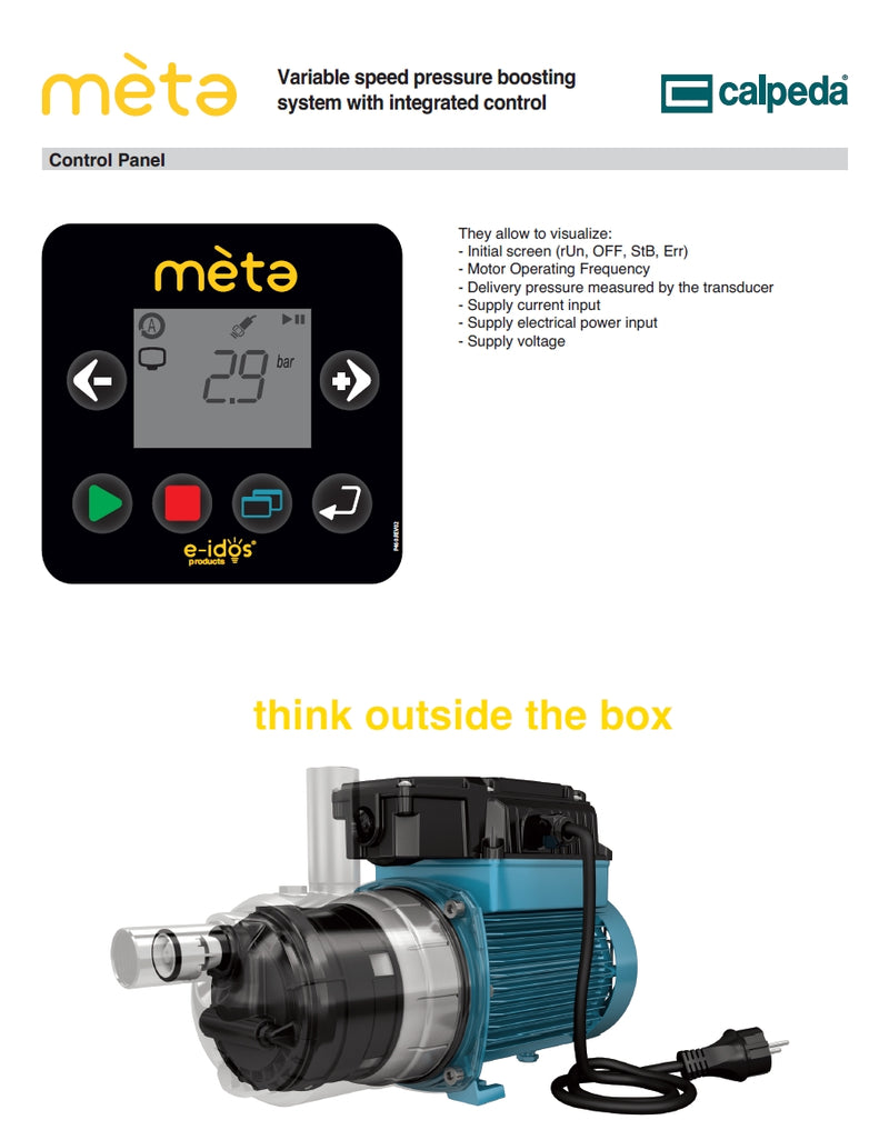 Calpeda META Variable Speed Pressure System