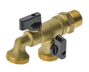 3/4" Double Outlet Brass Hose Cock