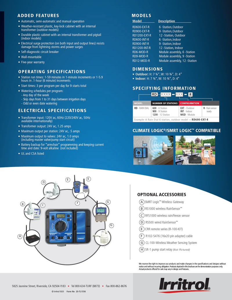 Irritrol Rain Dial 12 Station Outdoor Control