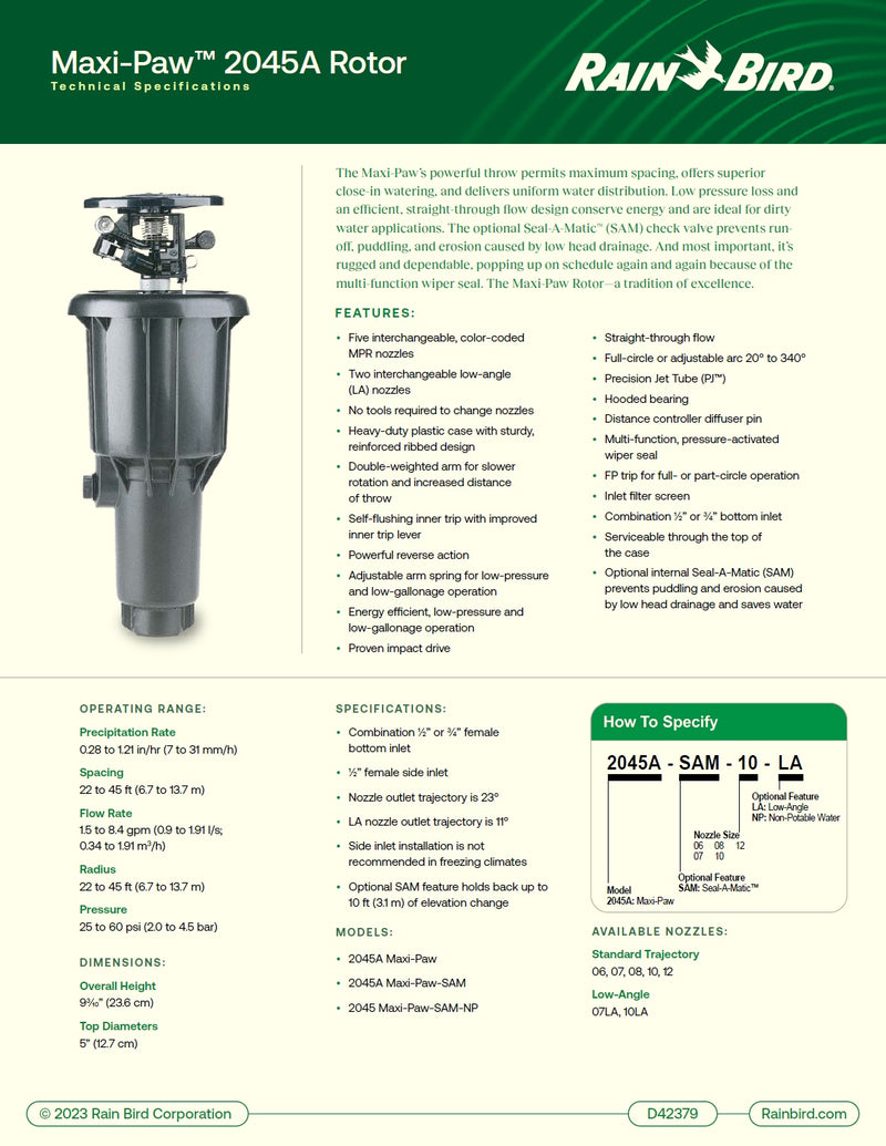 Rainbird Maxipaw Part/Full Circle Impact Pop Up