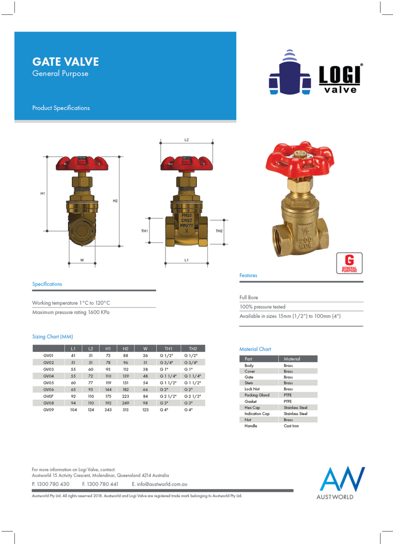 Brass Gate Valve 1 1/4"