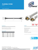 Stainless Braided Flex Hose 15mm x 450mm Female x Female