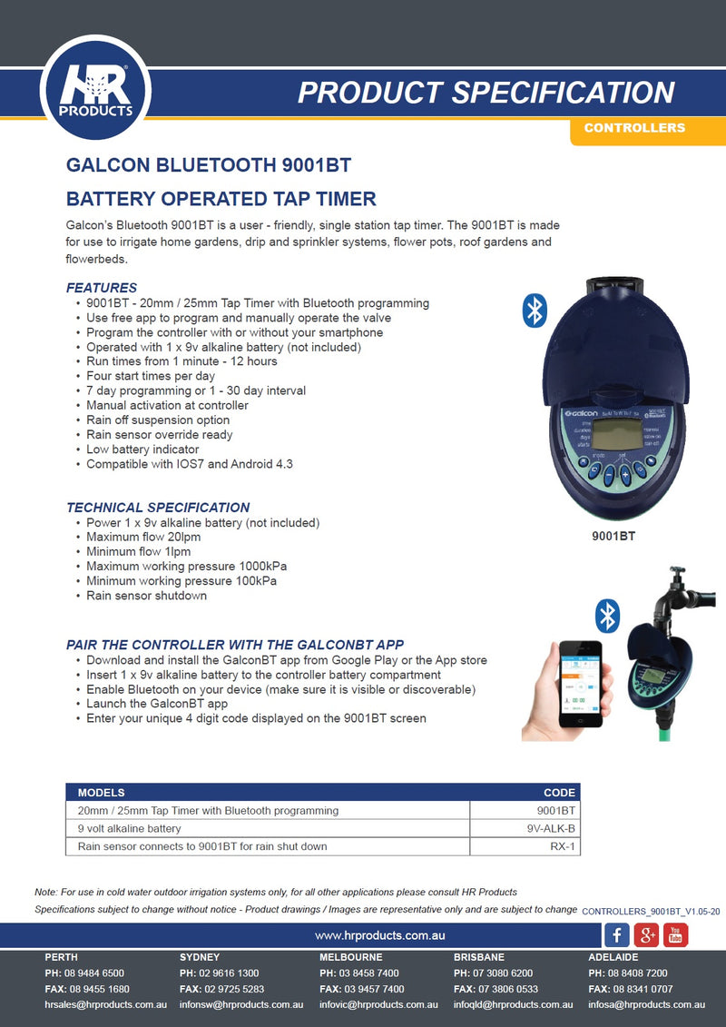 Galcon Single Station Bluetooth Tap Timer