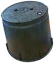 Valve Box 255 H x 250 Dia x 340 Base Heavy Duty Round