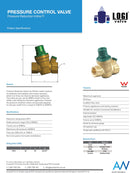 Brass 20mm Pressure Reducer 1.5bar - 6bar