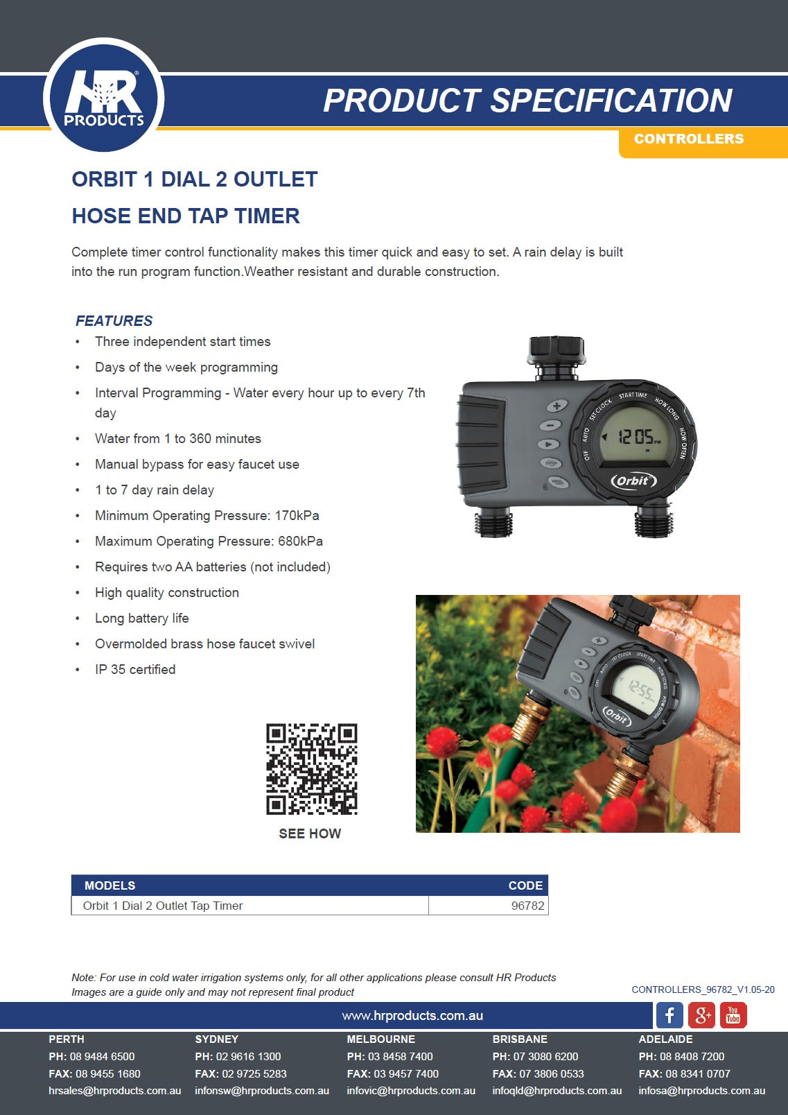 Orbit 2 Inch Timer Orbit 2 Port Tap Timer