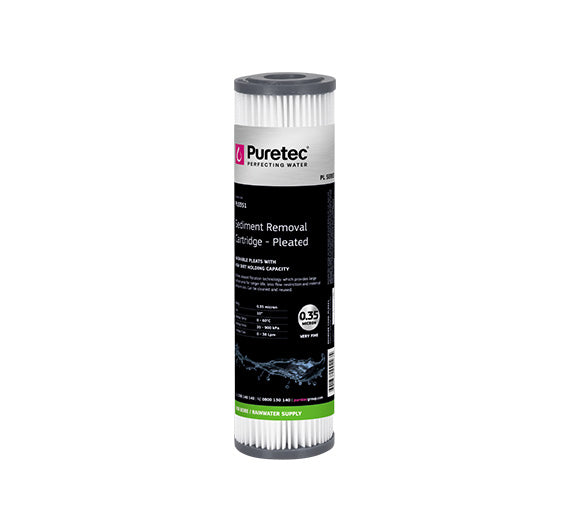 Puretec 2 1/2" x 10" 0.035 Micron Pleated Cartridge