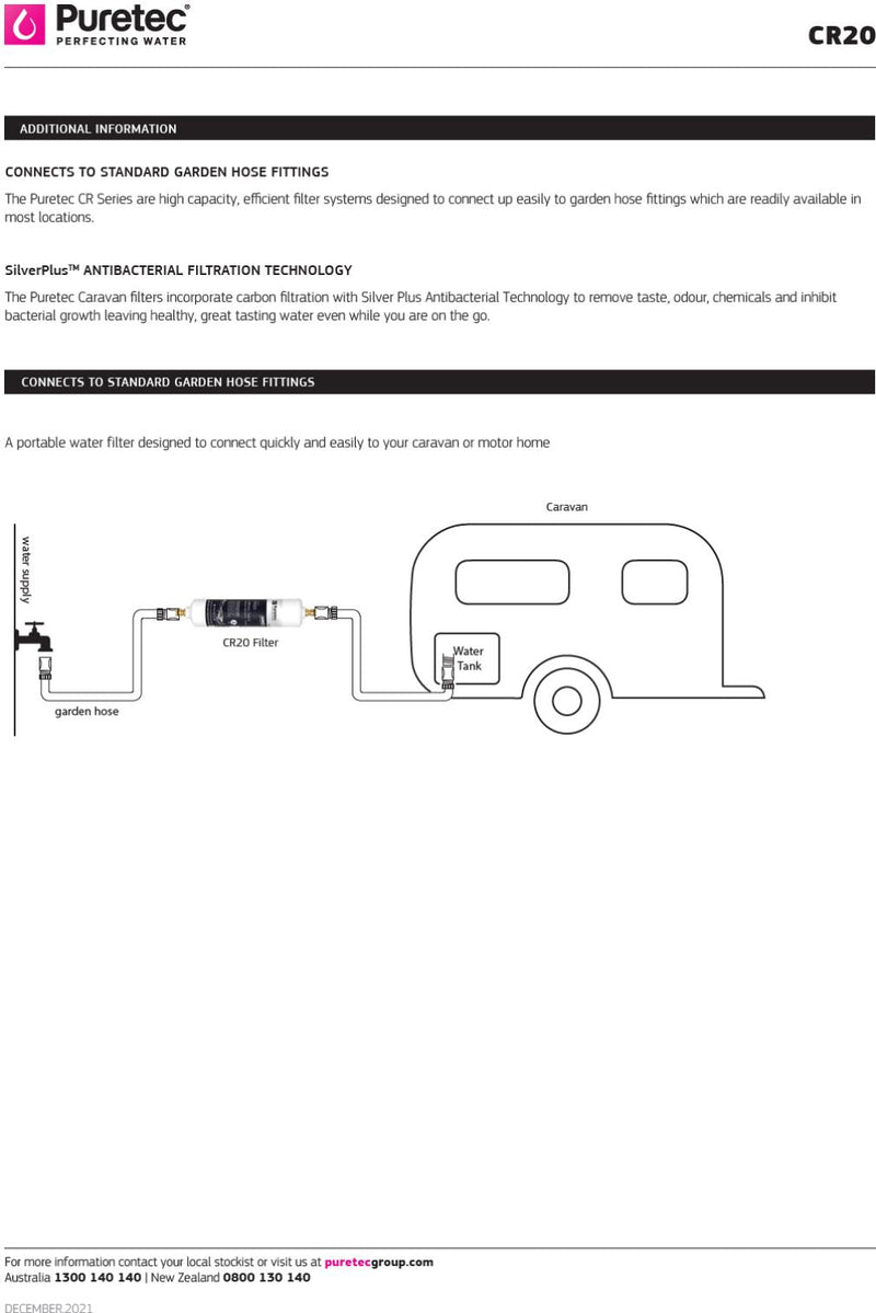 Puretec 10" Inline Caravan Filter Kit