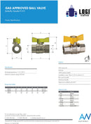 3/4" Tee Handle Brass Ball Valve